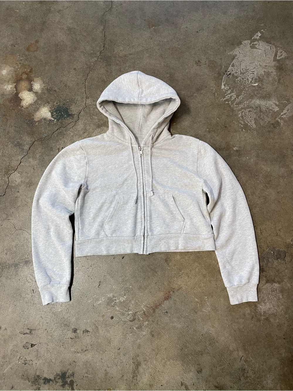 Brandy Melville John Galt Cropped Zip Up Hoodie
